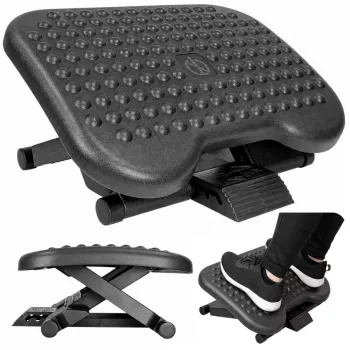 LEAN Reguliuojamas ergonomiškas biuro pakojis su 3 masažo lygiais, juodas