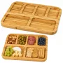 LEAN Bamboo Board Platter with Compartments for Serving Tray 36 x 28cm