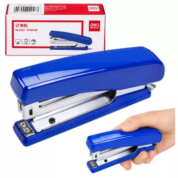 LEAN Blue Plastic Office Stapler Up to 20 Sheets 24/6 Staples