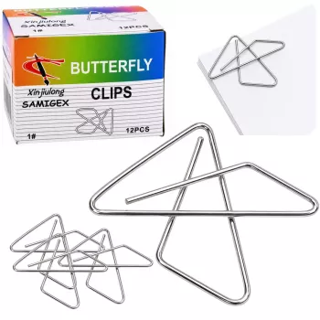LEAN Butterfly metaliniai sąvaržėlės dokumentams, biurui, 24 mm, 100 vnt.