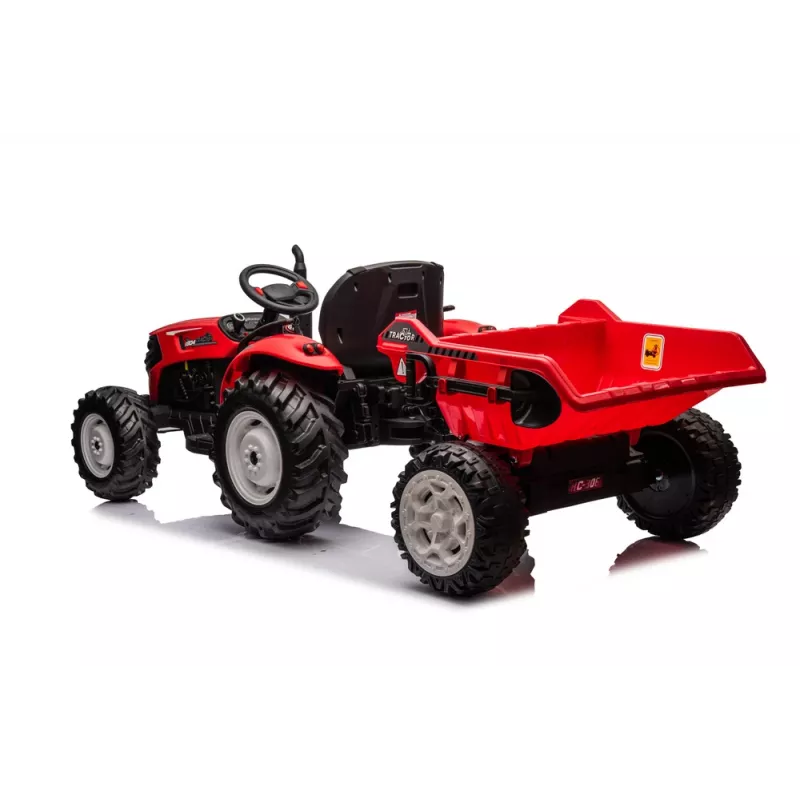 LEAN CARS 24V Baterinis traktorius HC-306 Raudonas su priekaba