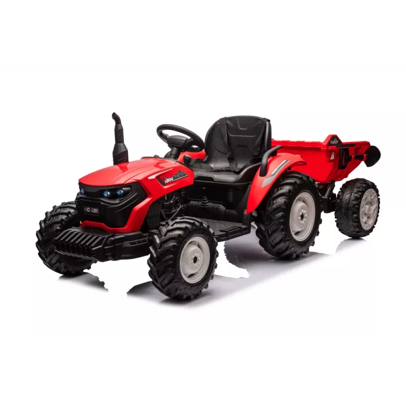 LEAN CARS 24V Baterinis traktorius HC-306 Raudonas su priekaba
