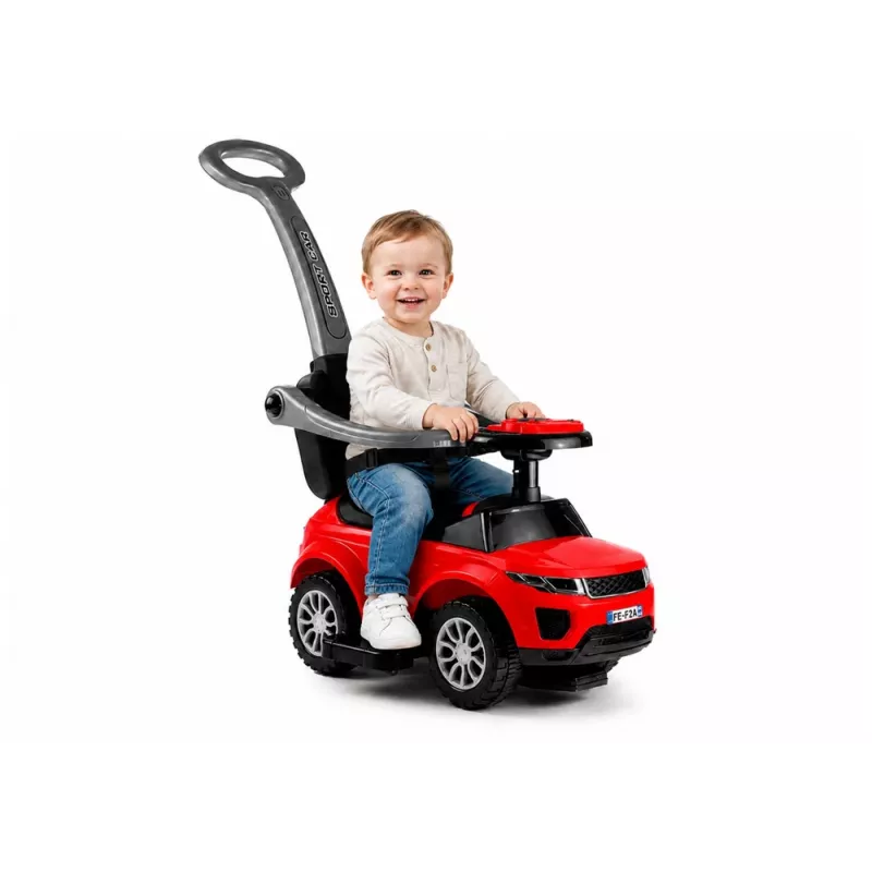 LEAN CARS 614W Vaikiškas Automobiliukas su Tėvų Rankena - Raudonas
