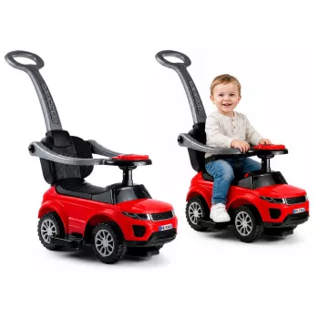 LEAN CARS 614W Vaikiškas Automobiliukas su Tėvų Rankena - Raudonas