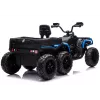 LEAN CARS Baterijinis keturratis ATV 6 ratų su priekaba JC606 24V 4x4 mėlynas