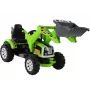LEAN CARS Battery Operated Tractor with Backcase, Excavator, Green 3404
