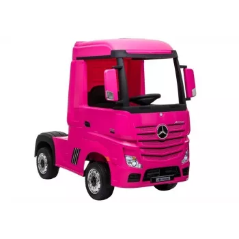 LEAN CARS Battery-Powered Car Mercedes Actros Truck Pink 4x4 with MP3 LED Pilot