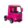 LEAN CARS Battery-Powered Car Mercedes Actros Truck Pink 4x4 with MP3 LED Pilot