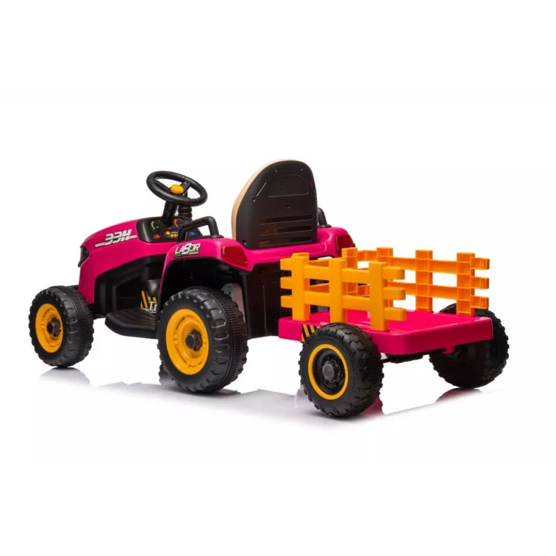 LEAN CARS baterijomis varomas traktorius BBH-030 rožinis