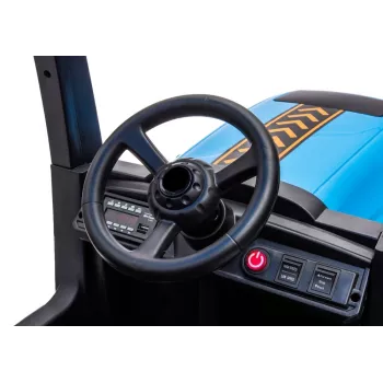 LEAN CARS Battery Tractor A011 24V Blue – važinėjamas traktorius su 2x200W varikliais, nuotolinio valdymo pultu, LED žibintais ir Bluetooth