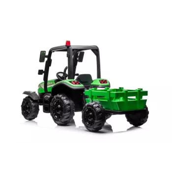 LEAN CARS vaikiškas traktorius su priekaba BLT-206 žalias, 12V, 2x45W, EVA ratai, nuotolinio valdymo pultas