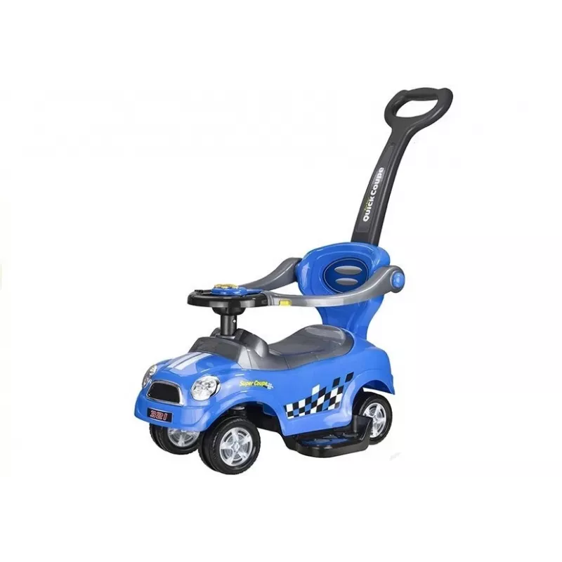 LEAN CARS Coupe Car Manual Ride On with Parent Handle - Blue