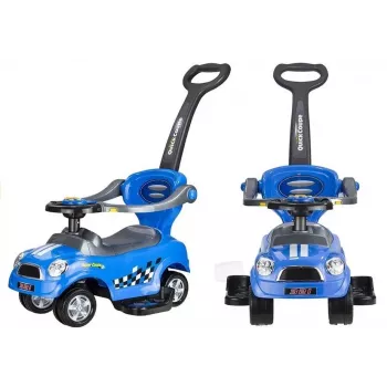 LEAN CARS Coupe Car Manual Ride On with Parent Handle - Blue