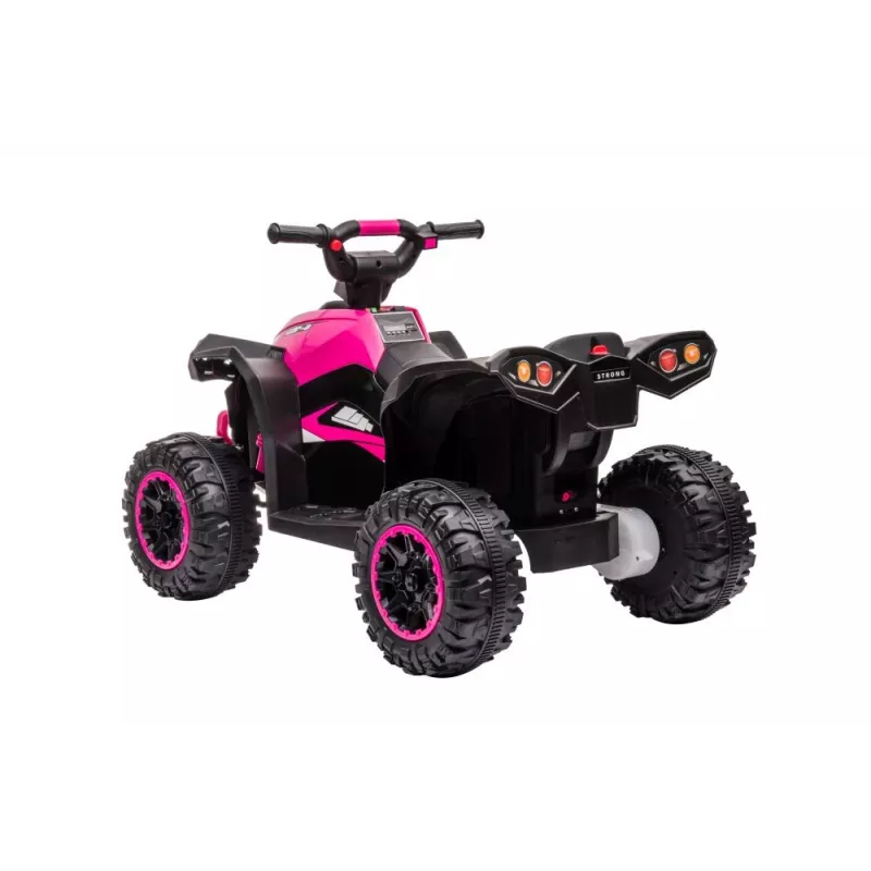 LEAN CARS elektrinis keturratis HL568 rožinis – 12V 2x30W vaikų ATV su muzika, LED žibintais, 30 kg talpa
