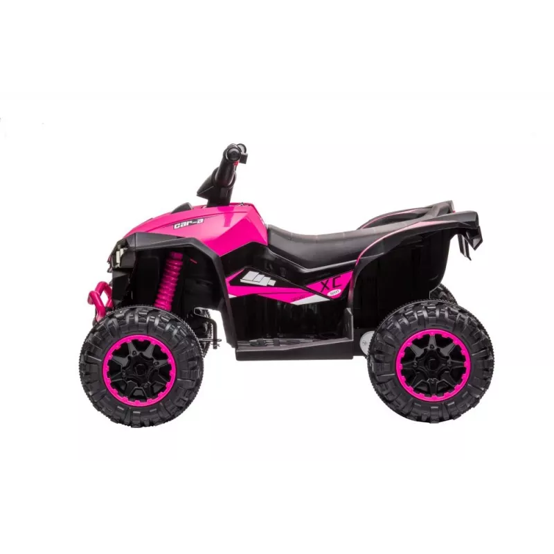 LEAN CARS elektrinis keturratis HL568 rožinis – 12V 2x30W vaikų ATV su muzika, LED žibintais, 30 kg talpa