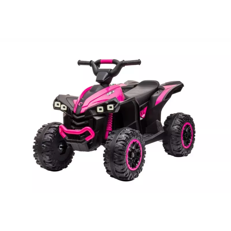 LEAN CARS elektrinis keturratis HL568 rožinis – 12V 2x30W vaikų ATV su muzika, LED žibintais, 30 kg talpa