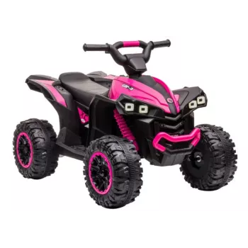 LEAN CARS elektrinis keturratis HL568 rožinis – 12V 2x30W vaikų ATV su muzika, LED žibintais, 30 kg talpa
