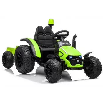 LEAN CARS Electric Ride On Tractor HZB-200 su priekaba Žalia
