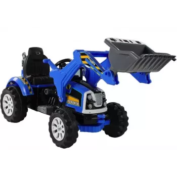 LEAN CARS Electric Ride On Tractor with Bucket Excavator Blue