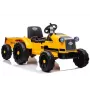 LEAN CARS Electric Ride-On Tractor with Trailer CH9959 LED Lights Radio Yellow