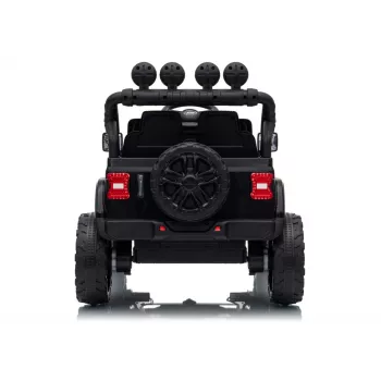 LEAN CARS Jeep Rubicon DK-JWR558 24V vaikiškas automobilis su nuotolinio valdymo pultu, juodas
