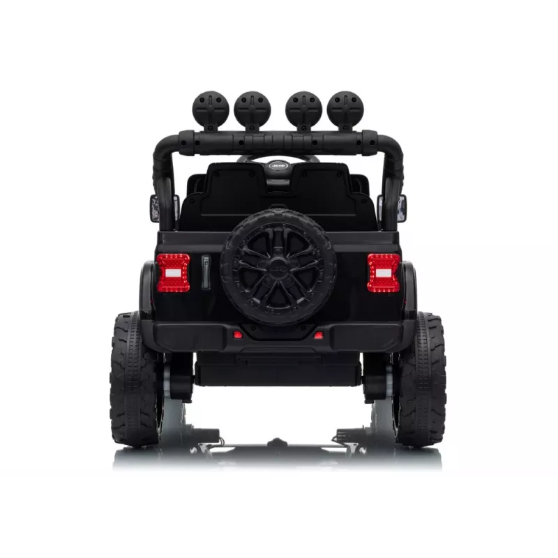 LEAN CARS Jeep Rubicon DK-JWR558 24V vaikiškas automobilis su nuotolinio valdymo pultu, juodas