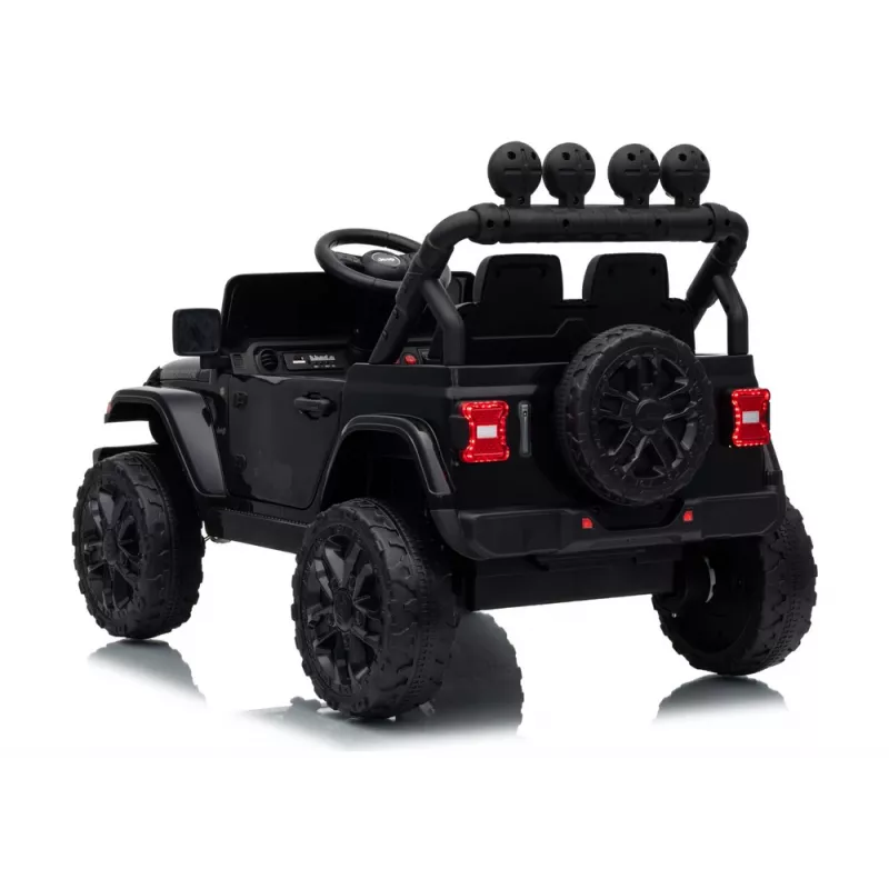 LEAN CARS Jeep Rubicon DK-JWR558 24V vaikiškas automobilis su nuotolinio valdymo pultu, juodas