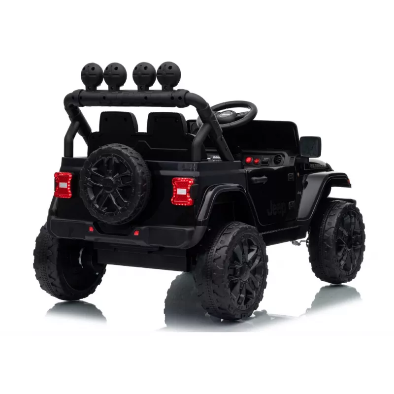 LEAN CARS Jeep Rubicon DK-JWR558 24V vaikiškas automobilis su nuotolinio valdymo pultu, juodas