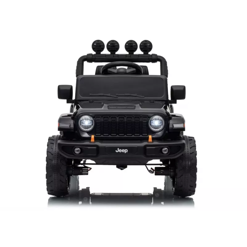 LEAN CARS Jeep Rubicon DK-JWR558 24V vaikiškas automobilis su nuotolinio valdymo pultu, juodas
