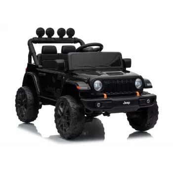LEAN CARS Jeep Rubicon DK-JWR558 24V vaikiškas automobilis su nuotolinio valdymo pultu, juodas
