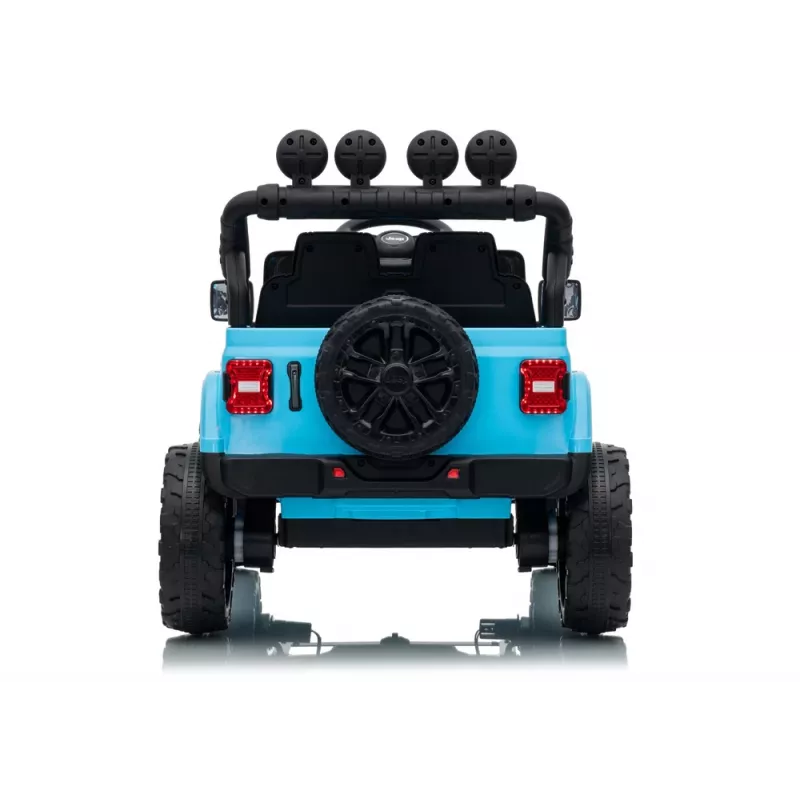 LEAN CARS Jeep Rubicon DK-JWR558 24V Šviesiai mėlynas elektrinis vaikiškas automobilis su tėvų nuotolinio valdymo pultu