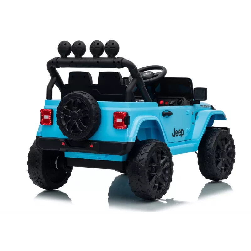 LEAN CARS Jeep Rubicon DK-JWR558 24V Šviesiai mėlynas elektrinis vaikiškas automobilis su tėvų nuotolinio valdymo pultu