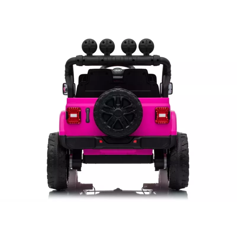 LEAN CARS Jeep Rubicon DK-JWR558 24V Pink – elektrinis vaikiškas visureigis