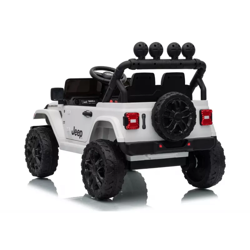 LEAN CARS Jeep Rubicon DK-JWR558 24V Baltas elektrinis vaikiškas automobilis