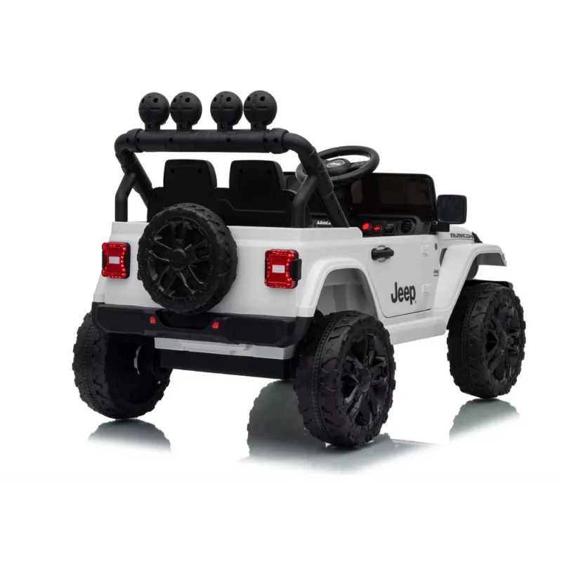 LEAN CARS Jeep Rubicon DK-JWR558 24V Baltas elektrinis vaikiškas automobilis