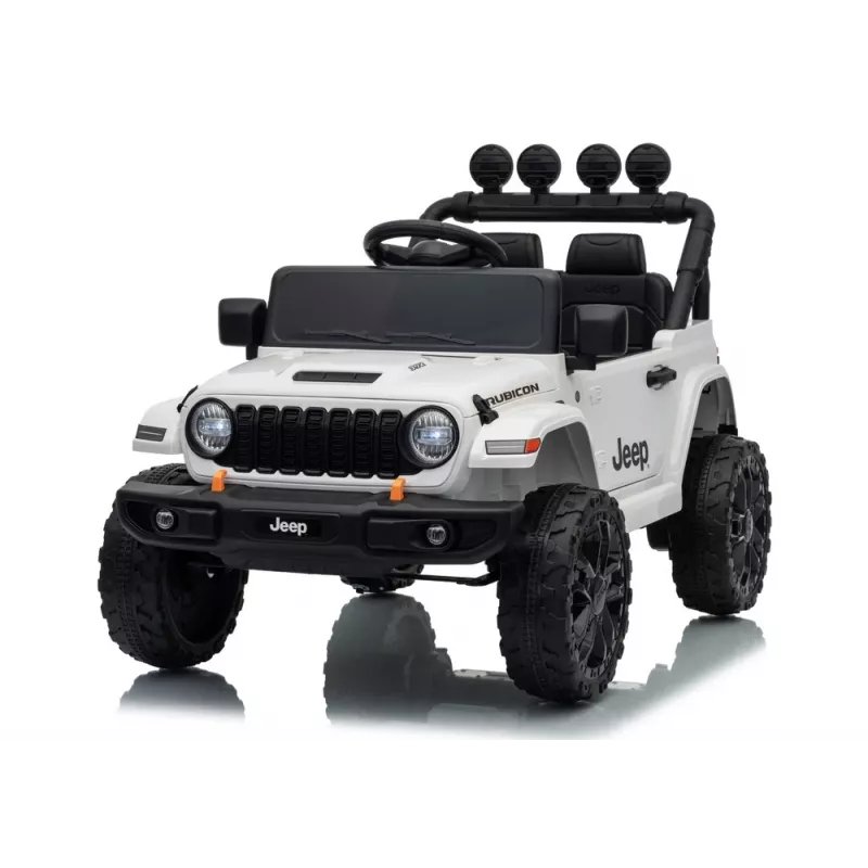 LEAN CARS Jeep Rubicon DK-JWR558 24V Baltas elektrinis vaikiškas automobilis