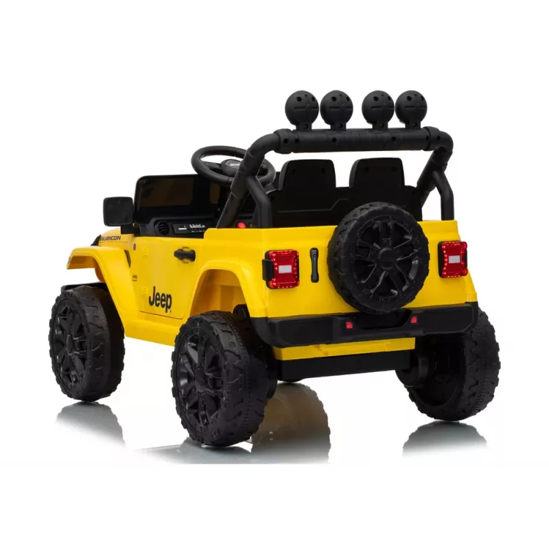 LEAN CARS Jeep Rubicon DK-JWR558 24V Geltonas elektrinis visureigis vaikams su nuotolinio valdymo pultu