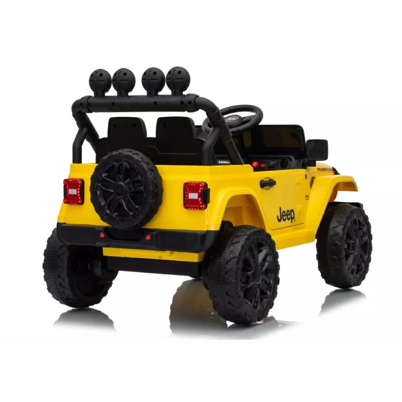 LEAN CARS Jeep Rubicon DK-JWR558 24V Geltonas elektrinis visureigis vaikams su nuotolinio valdymo pultu