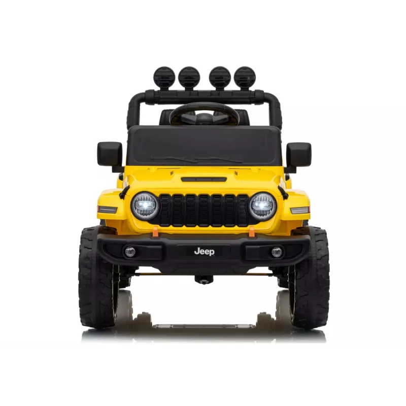 LEAN CARS Jeep Rubicon DK-JWR558 24V Geltonas elektrinis visureigis vaikams su nuotolinio valdymo pultu