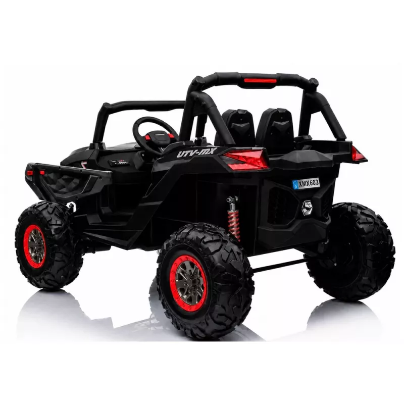 LEAN CARS Jeep XMX603 elektrinis vaikiškas automobiliukas - juodas su MP4 grotuvu