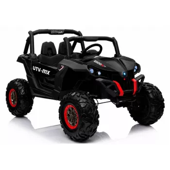 LEAN CARS Jeep XMX603 elektrinis vaikiškas automobiliukas - juodas su MP4 grotuvu