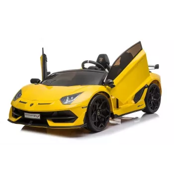 LEAN CARS Lamborghini Aventador SX2028 elektrinis automobilis vaikams, geltonas