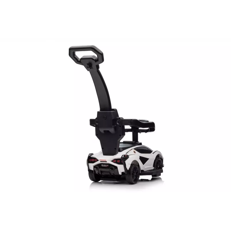 LEAN CARS Lamborghini QLS-996T Ride-On Push Car su stūmimo rankena – balta