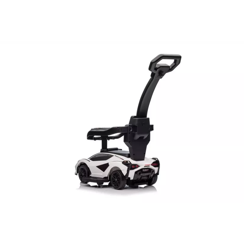 LEAN CARS Lamborghini QLS-996T Ride-On Push Car su stūmimo rankena – balta