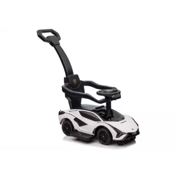 LEAN CARS Lamborghini QLS-996T Ride-On Push Car su stūmimo rankena – balta