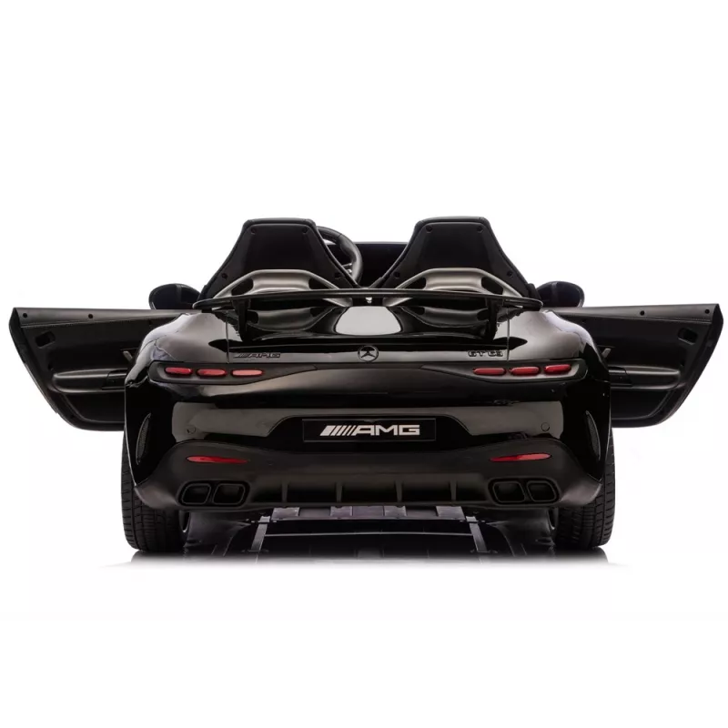 LEAN CARS Mercedes GT63 AMG DK-GT63 24V LCD Battery-Operated Car su tyliu varikliu, juoda
