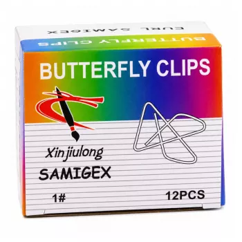 LEAN Metal Butterfly Cross Clips 64 mm 12 vnt. dokumentų segtuvai
