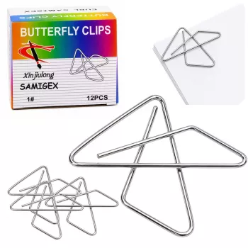 LEAN Metal Butterfly Cross Clips 64 mm 12 vnt. dokumentų segtuvai