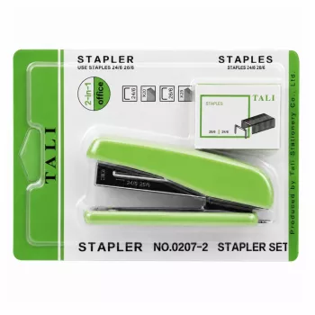 LEAN 21845 metalinis biuro segiklis iki 25 lapų, 24/6 26/6 kabėms, žalias