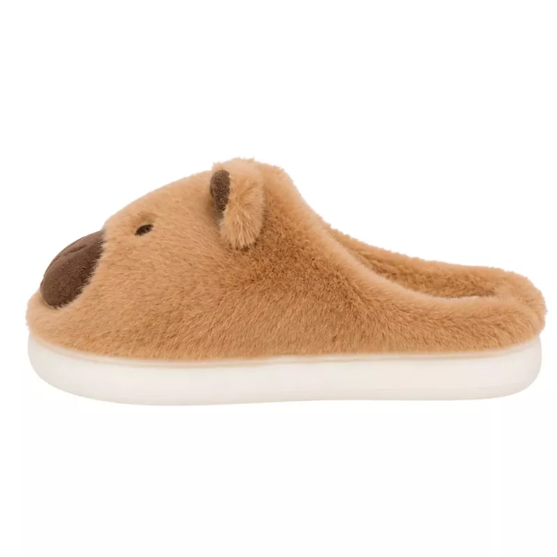 LEAN Plush Capybara House Slippers With Ears Warm Soft Beige Size 34-35